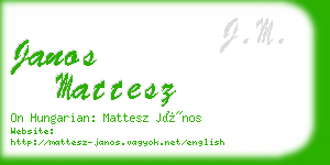 janos mattesz business card